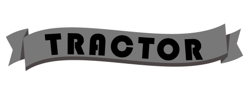 The words Tractor from the Upside Down Tractor Logo.